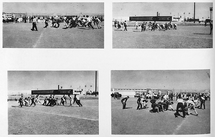 Conger, Murtaugh, Smith y compañía jugando al push football en Los Ruiseñores / aoshs.org